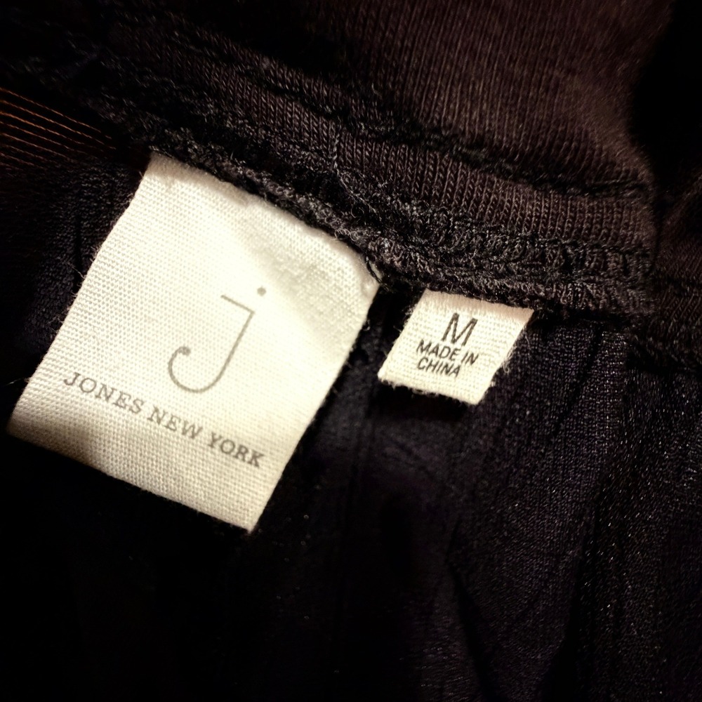 Jones Womens Black Wide Leg Textured Pull On Pants M High Rise Flowy Lightweight - Picture 5 of 9